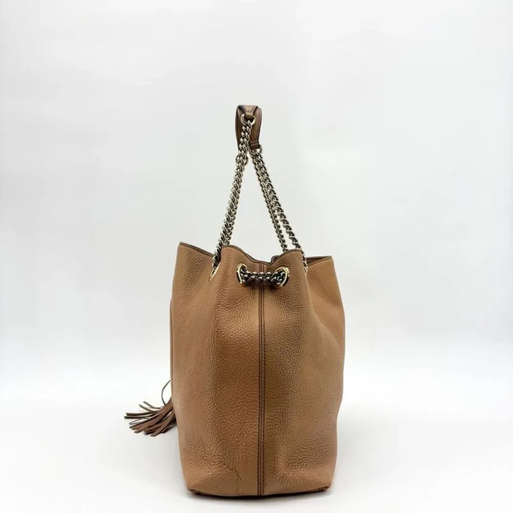 Gucci Soho Interlocking G Chain Shoulder Bag Beige